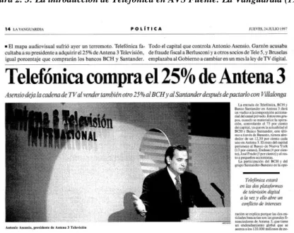 Figura 2. 3: La introducción de Telefónica en AVS Fuente: La Vanguardia (1997)