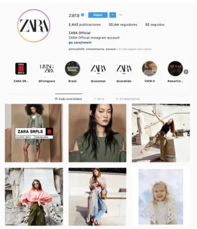 Figura  ​4.4. Instagram Zara  Fuente: Instagram oficial de Zara 