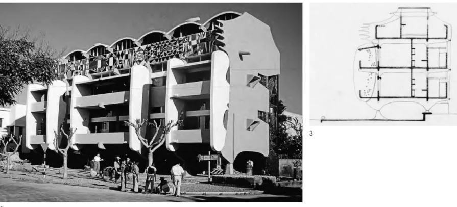 Fig. 2. El edificio O Leão Que Ri (El León que Ríe) durante  su finalización (“stiloguedes”), Lourenço Marques (Maputo),  1958 (archivo de P