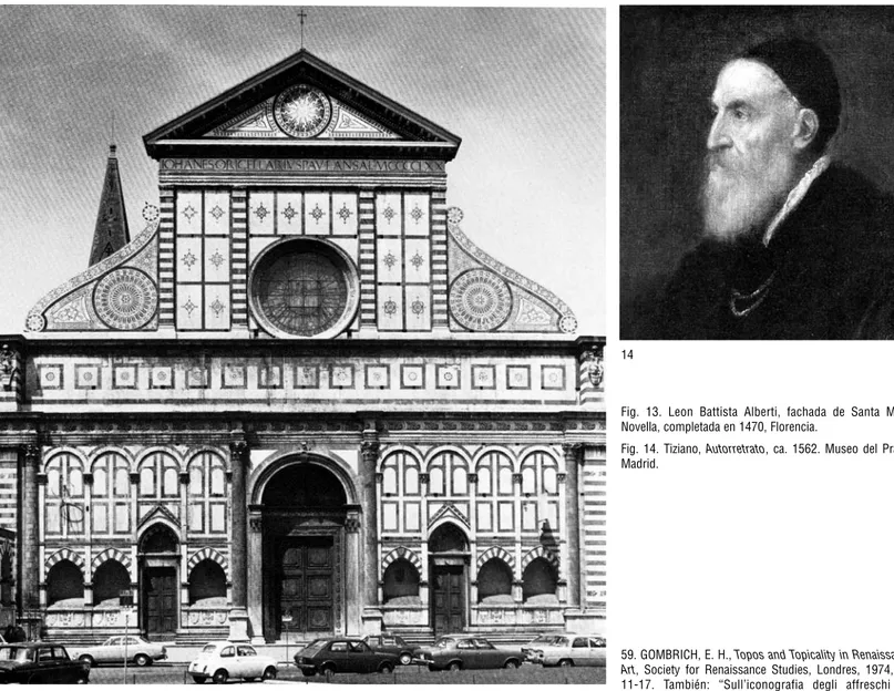 Fig. 13. Leon Battista Alberti, fachada de Santa María Novella, completada en 1470, Florencia
