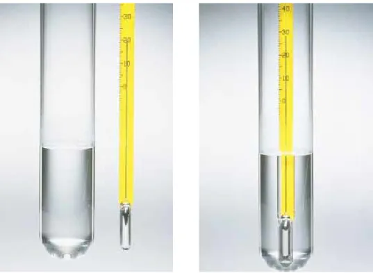 Figure 19.1 As a result of thermal expansion, the level of the mercury in the thermometer