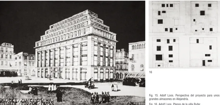 Fig. 15. Adolf Loos. Perspectiva del proyecto para unos grandes almacenes en Alejandría.