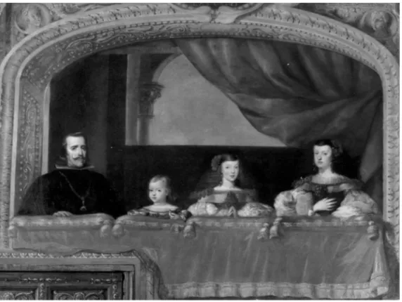 Fig. 7. Antonio de Pereda, Felipe  IV  y su familia, fresco en las escaleras 