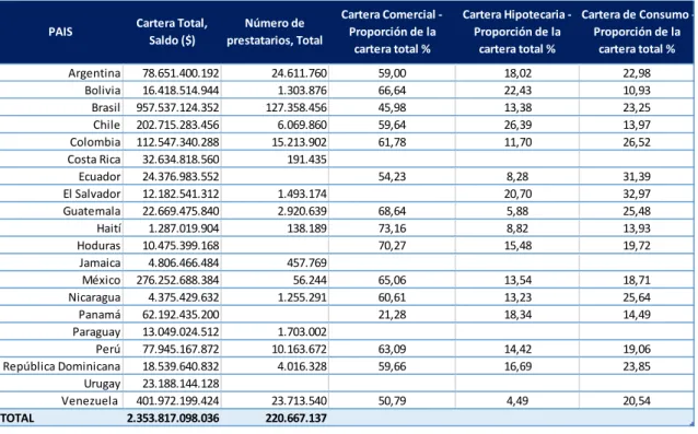 Tabla 1.6. Proporción de carteras 