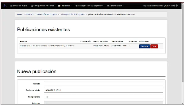 Figura 3.11. Publicación de una pregunta en la plataforma del profesor. 