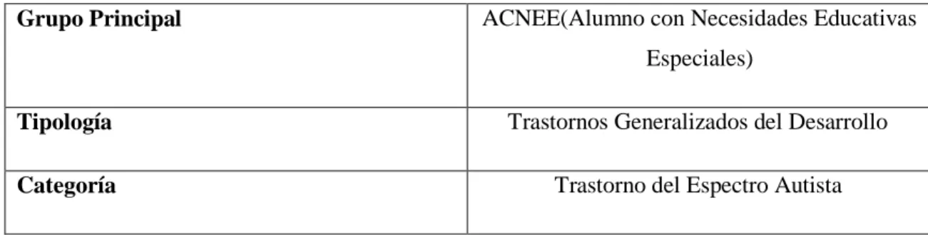 Tabla 2: Categorización TEA (Elaboración propia) 