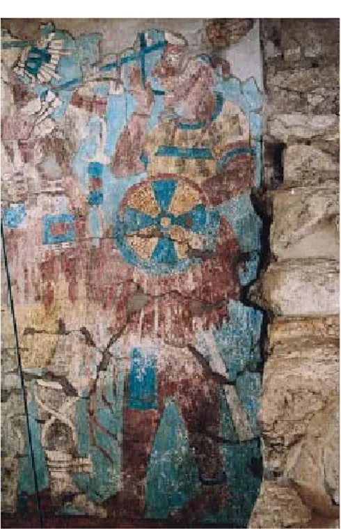 Figura  8. Fragmento del “Mural de la bata- bata-lla”, Edificio B, Talud Poniente, Cacaxtla