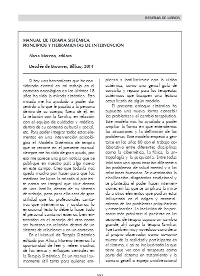 Manual De Terapia SistÉmica Principios Y Herramientas De IntervenciÓn Alicia Moreno Editora 6066