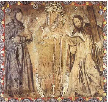 Figure  1.  The Virgin of Chiquinquirá painted by Alonso de Narváez, oil on cotton, c