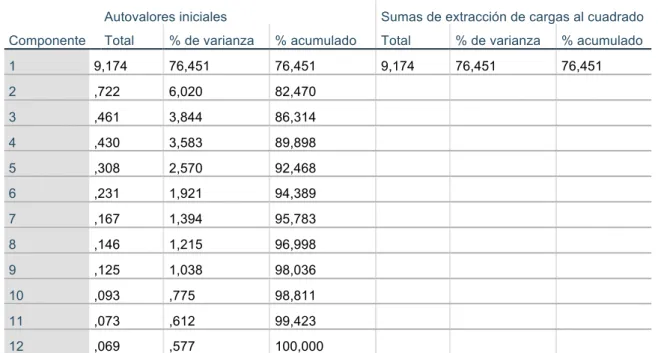 Tabla A1. Prueba KMO y contraste de Barlett año 2007  Prueba de KMO y Bartlett 