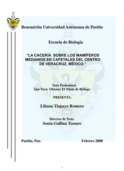 Benemérita Universidad Autónoma De Puebla Escuela De Biología