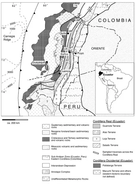 Figura Nº1: Esquema geológico del Ecuador (Tomado de Baldock, 1982). 