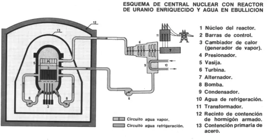 Figura 2.2: Esquema general de los LWR tipo BWR.