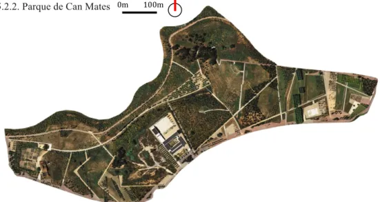 Fig. 16 Imagen aérea del Parque del Turó de Can Mates. (Fuente: producción propia basada en la información del Institut 