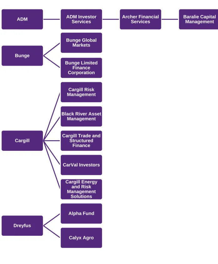 Gráfico 4: Divisiones de servicios financieros de las ABCD 