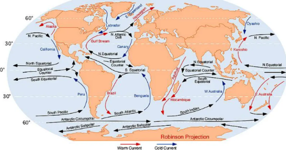 Figura 1.Corrientes marinas superficiales 