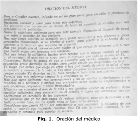 Fig. 1.  Oración del médico 