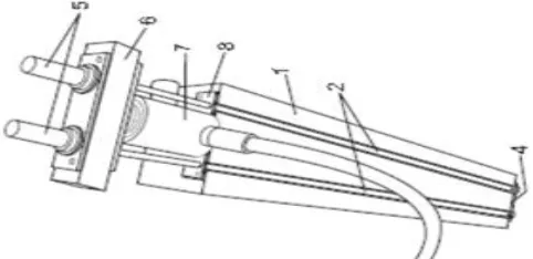 Figura 3: Esquema de una viga con el dispositivo de tesado. 