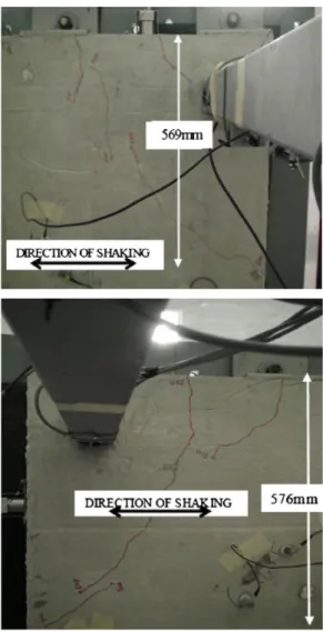 Fig. 4. Instrumentation of a section perpendicular to the direction of shaking (mm). 