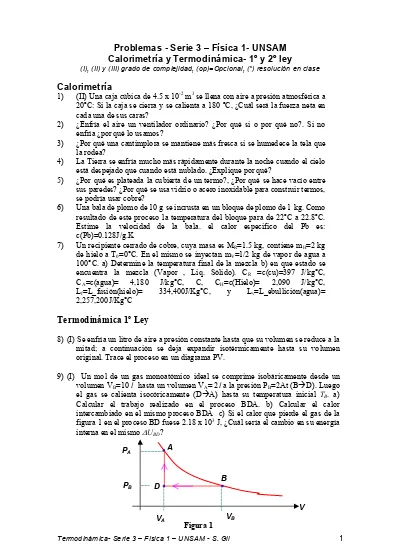 Termodinámica 1º Ley P A P B V B V. V A Figura 1. Termodinámica- Serie ...