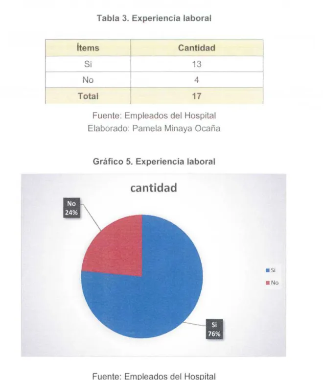Tabla 3. Experiencia laboral