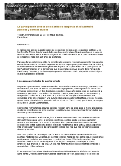 La Participacion Politica De Los Pueblos Indígenas En Los Partidos Políticos Y Comités Cívicos 2462