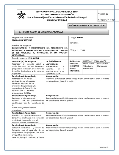 Servicio Nacional De Aprendizaje Sena Sistema Integrado De GestiÓn Procedimiento Ejecución De La 2039