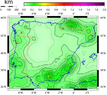 Figure 10. Distribution of the accelerations obtained for T = 0 s