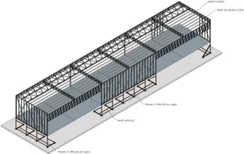 Figura 7: Axonometría de la estructura. 