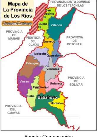 Ilustración 2: Mapa de ubicación cantón Babahoyo - relación Costa 