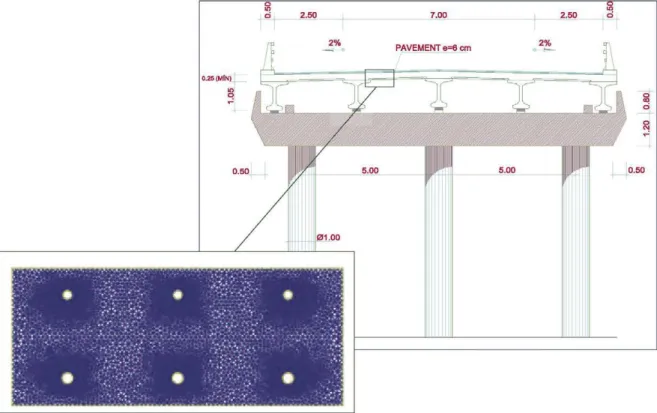 Fig. 10. Extraction of FE mesh from actual bridge geometry. 
