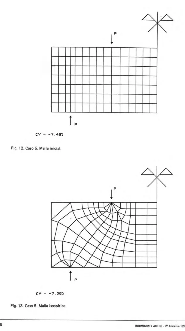 Fig .  12 .  Caso 5 .  Malla  i nicial. 