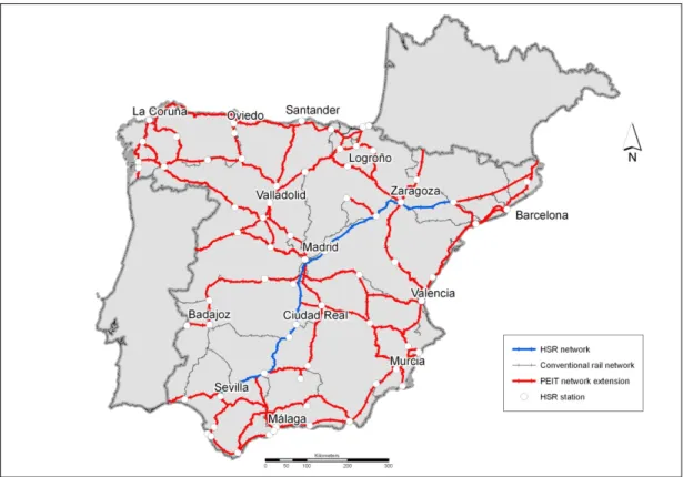 Figure 3: PEIT HSR network extension 