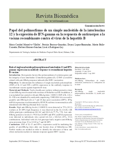 Papel del polimorfismo de un simple nucletido de la interleucina 12 y ...