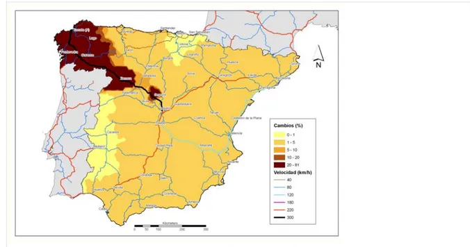 Fig. 2 - Porcentajes de mejora Corredor Galicia+ vs. Cero 