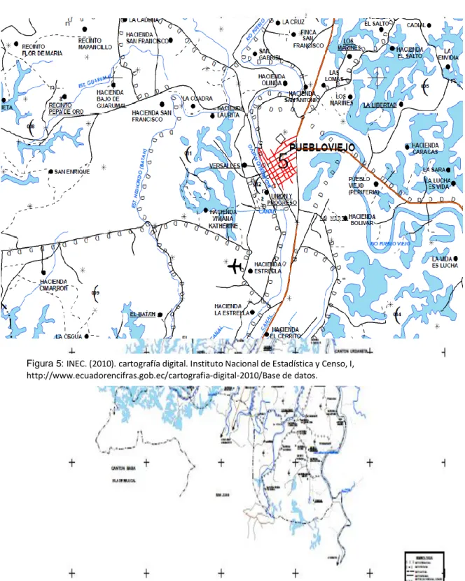 Figura 4: INEC. (2010). cartografía digital. Instituto Nacional de Estadística y Censo, I,  http://www.ecuadorencifras.gob.ec/cartografia-digital-2010/Base de datos