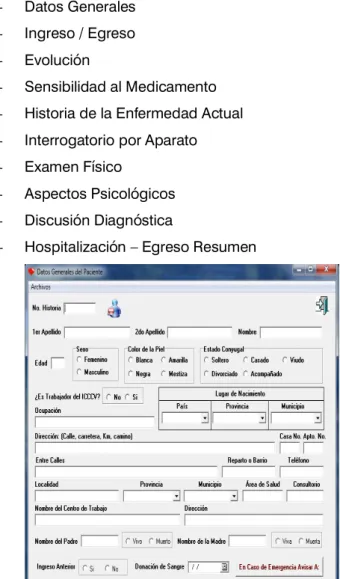 Fig. 3:  Formulario para la búsqueda de un paciente. 