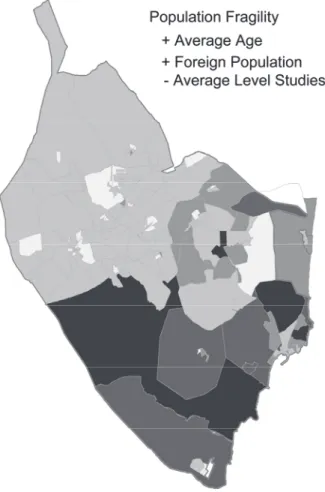 Figure 20: Thematic map showing population fragility. Source: the authors.