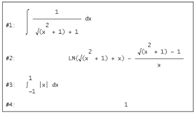 Figure 6: Integrals with DERIVE 