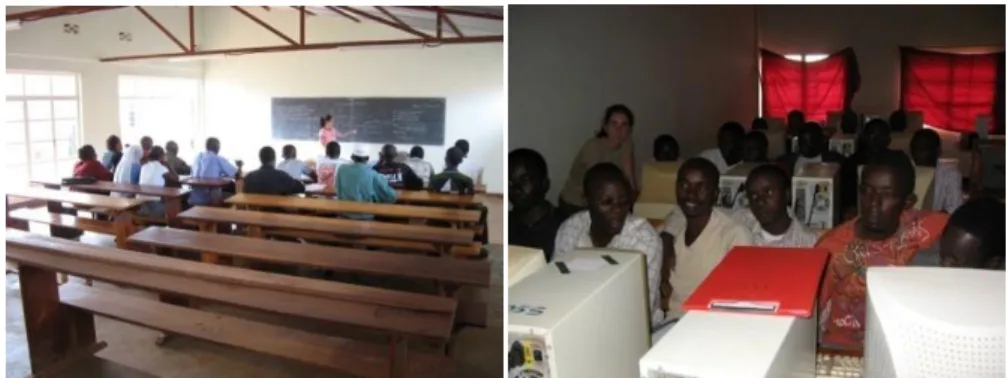 Fig. 1. Members of UPM teaching computer science to young students in Burundi 