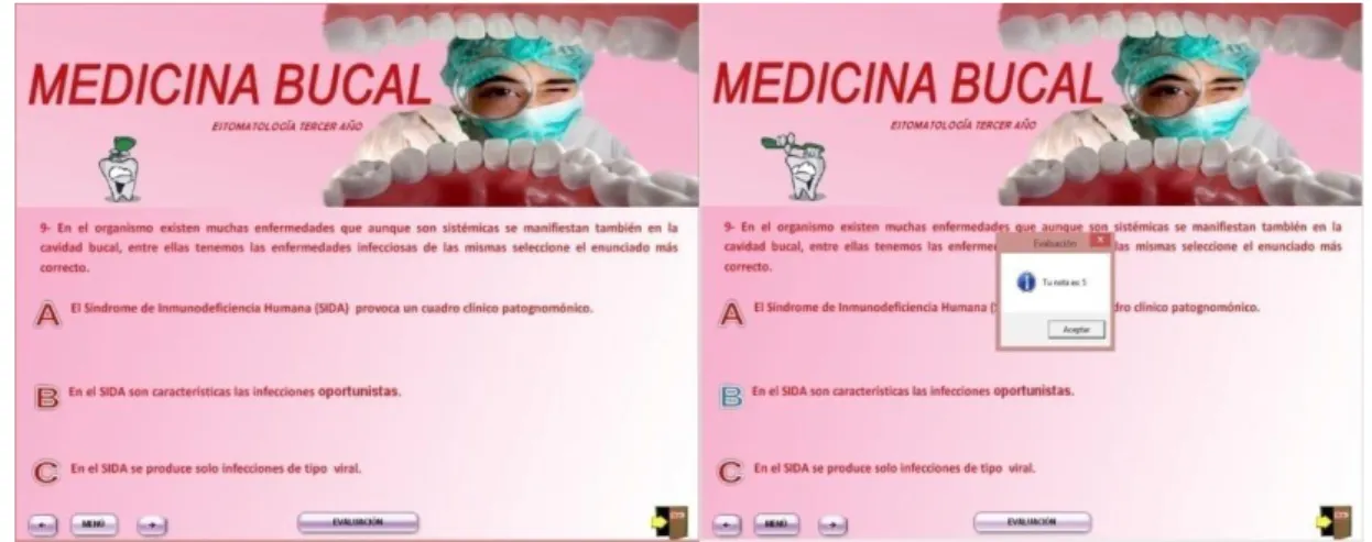 Fig. 3- Multimedia MEDICINA BUCAL. Módulo “Autoevaluación” 
