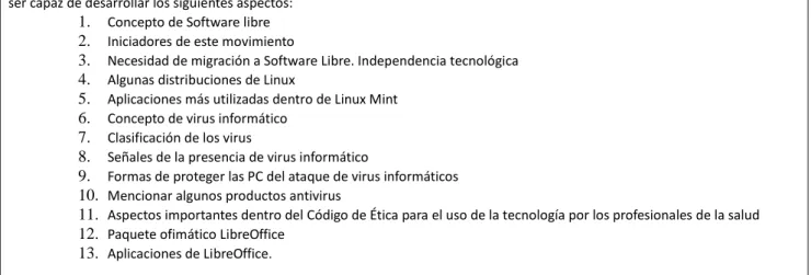 Tabla 3- Guía de estudio para desarrollar el Taller correspondiente al Tema I 