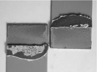 Figure 4. Epoxy bonded joint with 85 % of cohe- cohe-sive broken.