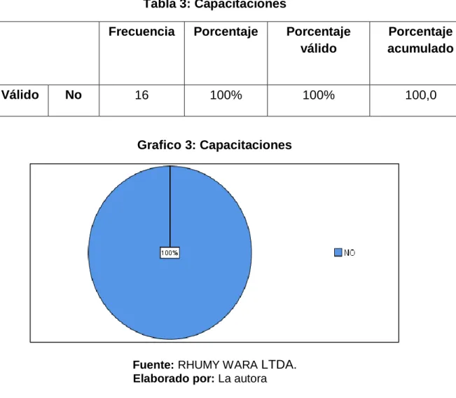 Tabla 3: Capacitaciones 