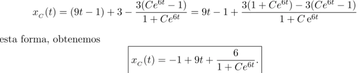 Figura 4.2: Gr´aficas de las soluciones x obtenidas a partir de las de la figura 4.1.