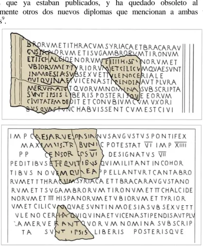 FIG. 1.-Diploma del 75 d.C. (Pferdehirt, 2004: 3-8, nº 1). 