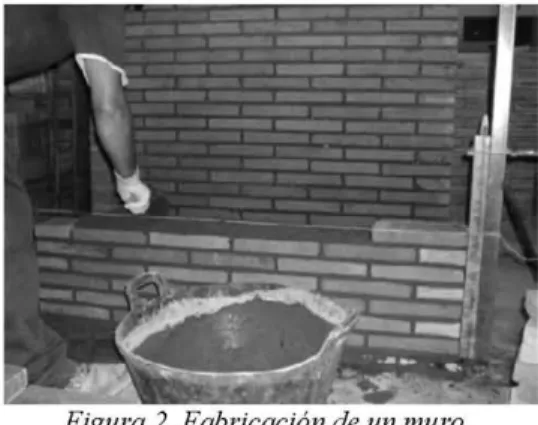 Figura 1. Esquema de pilar y muro (cotas en mm). 