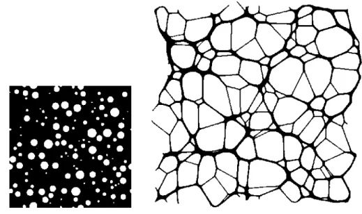 Figure 7. Evolution of the microstructure in the porous elastomer with / 0  = 0.2  and_ a polydisperse pore size distribution subjected to in-plane isotropic deformation