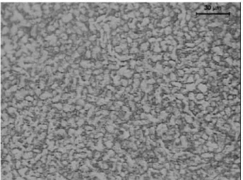 Fig. 1. Micrograph of TÍ-6A1-4V alloy as-received.  Table 1 - Tensile properties of TÍ-6A1-4V alloy