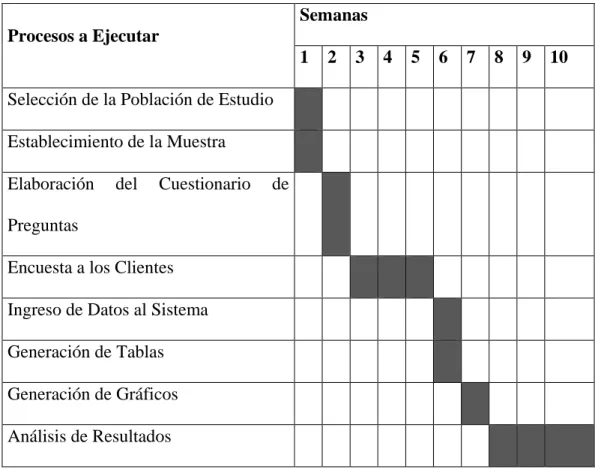 Tabla 1 – Cronograma de Trabajo del Proyecto 